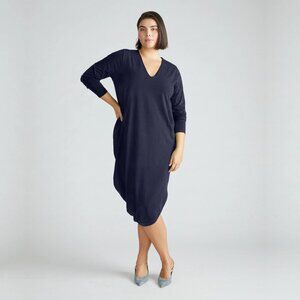 2/$30 NWT Universal Standard Long Sleeve V-Neck Geneva Dress Midnight #A1314